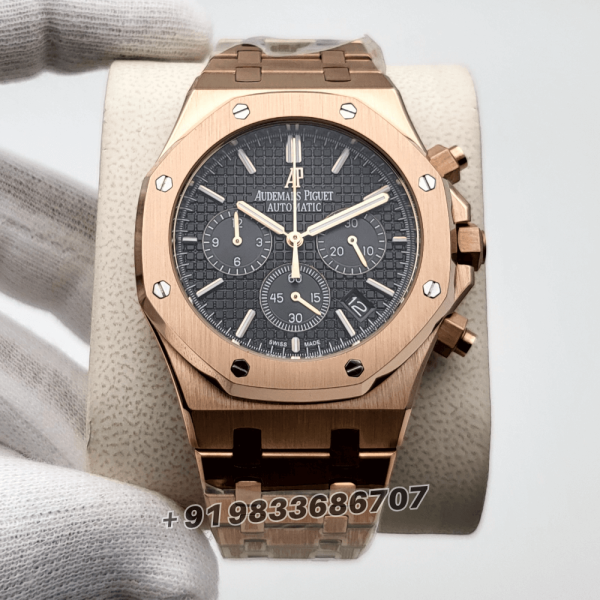 AudemarsPiguetRoyalOakChronographRoseGoldBlackDial41mmSuperHighQualityReplicaWatch_5