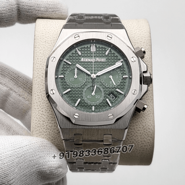 AudemarsPiguetRoyalOakChronographStainlessSteelGreenDial41mmSuperHighQualityWatch_1