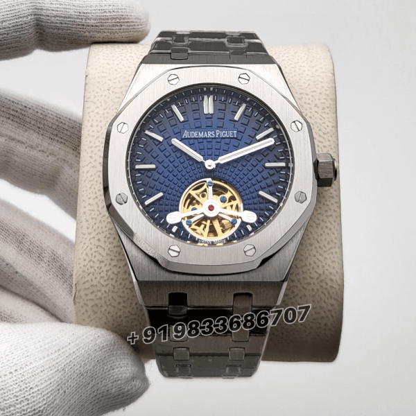 AudemarsPiguetRoyalOakTourbillonSmokedBlueDial41mmSuperHighQualitySwissAutomaticCloneWatch_1