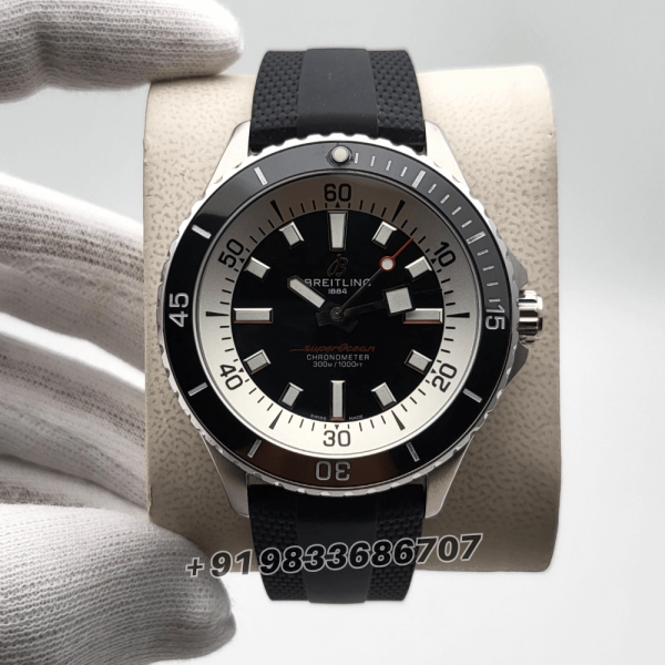 BreitlingSuperocean42BlackDialRubberStrapSuperHighQualitySwissAutomaticWatch_1