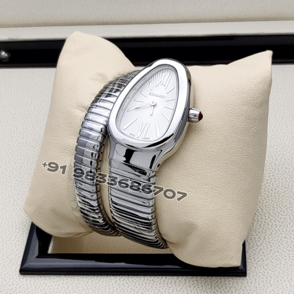 BulgariSerpentiStainlessSteelSingleSpiralWhiteDialSuperHighQualityWatch_1