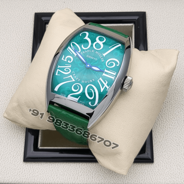 FranckMullerCrazyHoursStainlessSteelGreenDialSuperHighQualitySwissAutomaticWatch_1