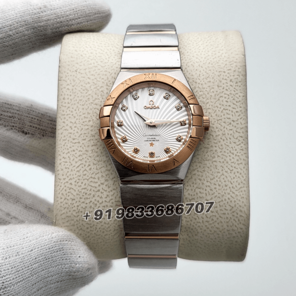 OmegaConstellationRoseGoldDiamondMarkerHighQualityWatch_1