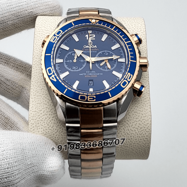 OmegaSeamasterPlanetOceanDualToneBlueDialHighQualityChronographWatch_1