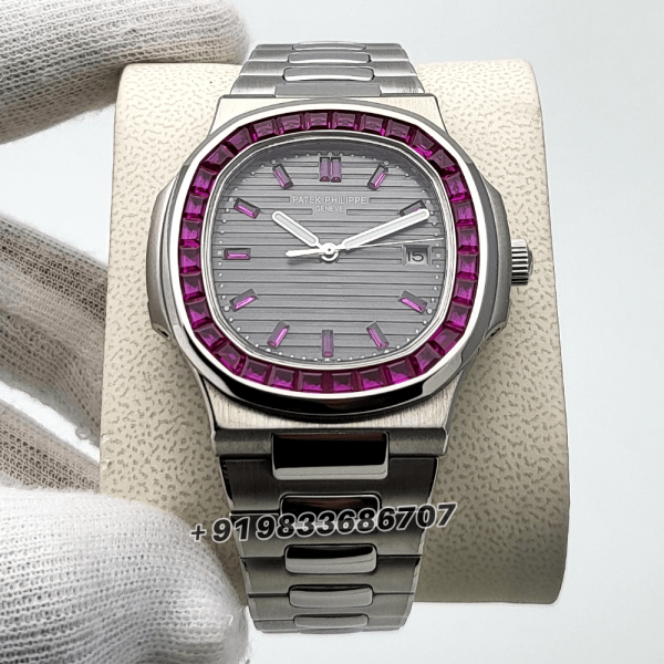 PatekPhilippeNautilusPinkEmerald41mmHighQualitySwissAutomaticReplicaWatch_1