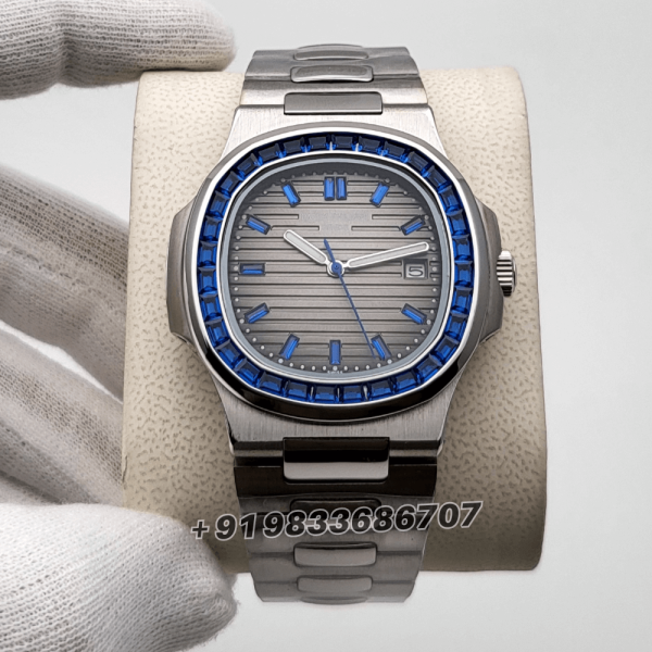 PatekPhilippeNautilusSilverBlueEmeraldSuperHighQualitySwissAutomaticWatch_1