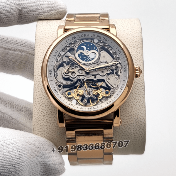 PatekPhilippeSkeletonDialFullRoseGoldSuperHighQualitySwissAutomaticWatch_1