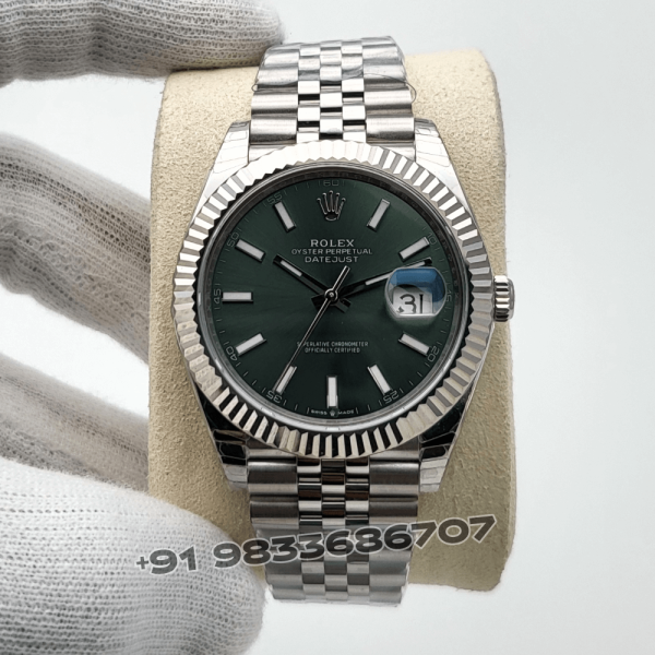 RolexDatejustOystersteelandWhiteGoldMintGreenDial41mmExact11TopQualitySuperCloneReplicaSwissETA3235Aut_1