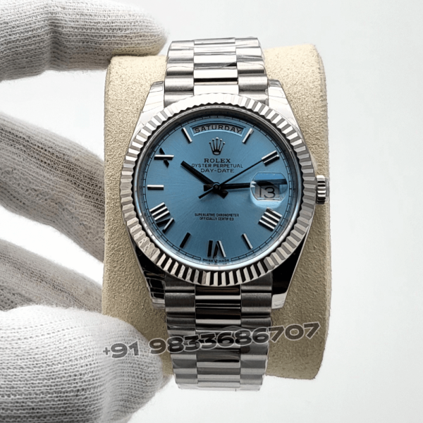 RolexDay-DatePlatinumIceBlueDial40mmExact11TopQualityReplicaSuperCloneSwissETA3255AutomaticMovement_1