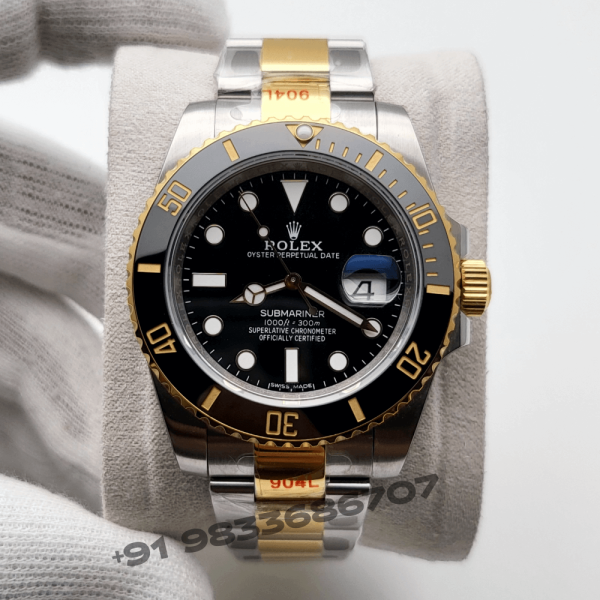 RolexSubmarinerDate2-ToneBlackDialSwissETA