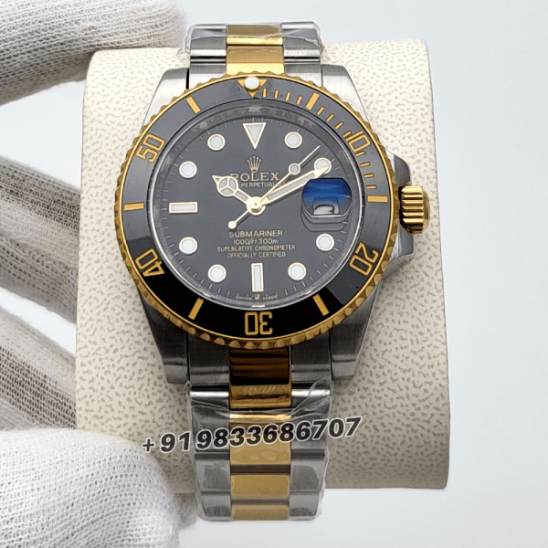 RolexSubmarinerDualToneBlackDialHighQualitySwissAutomaticWatch_1