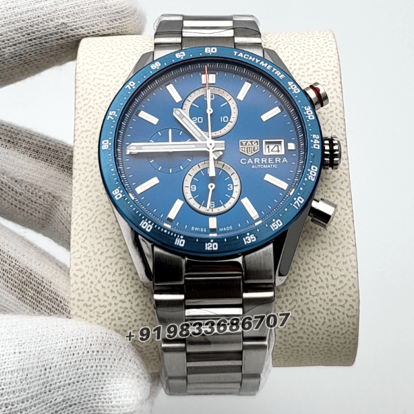 TagHeuerCarreraChronographBlueDialStainlessSteelHighQualityWatch_1