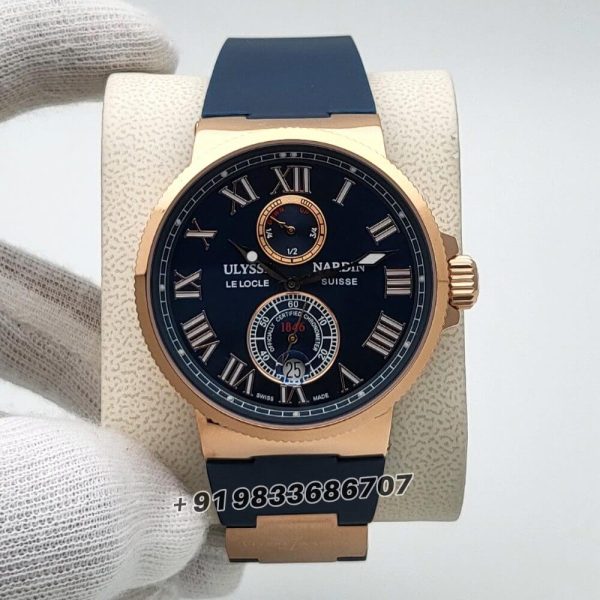 Ulysse Nardin Marine Torpilleur Rose Gold Blue Dial High Quality Swiss Automatic Watch